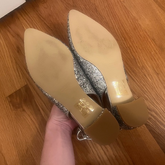 J.Crew Sparkle Glitter Silver Slingback Flats - Picture 8 of 8